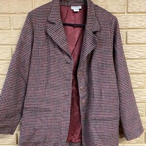 Vintage Willow Ridge Maroon/Brown Blazer Sz 10
